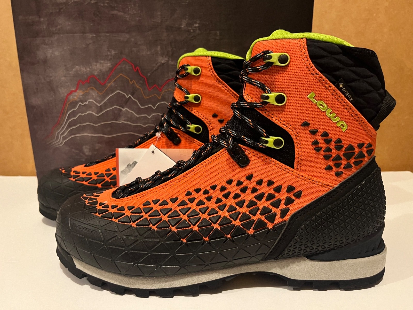 LOWA Alpine SL GTX GoreTex Flame Boots Hiking Trekking Mountaineering MADE ITALY