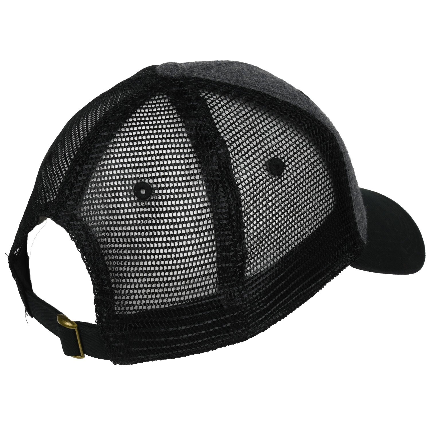 Jeep Through The Mountains Wool Blend Mesh Back Cap- Charcoal Grey/Black