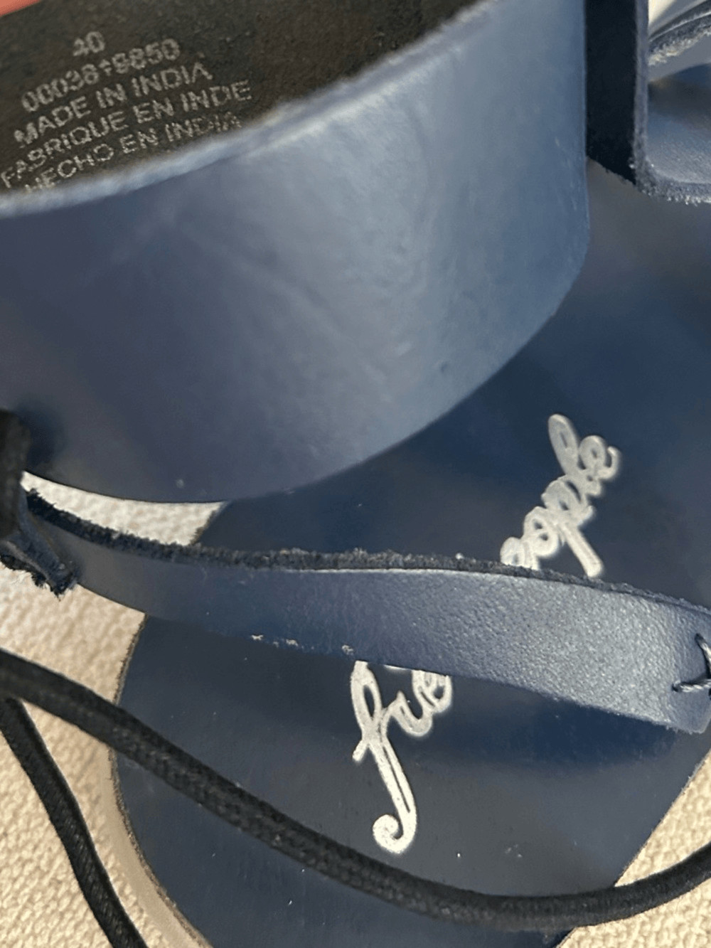 Free People Sandals Vacation Day Boho Gladiator Navy EU40/US9-9.5, NWOT