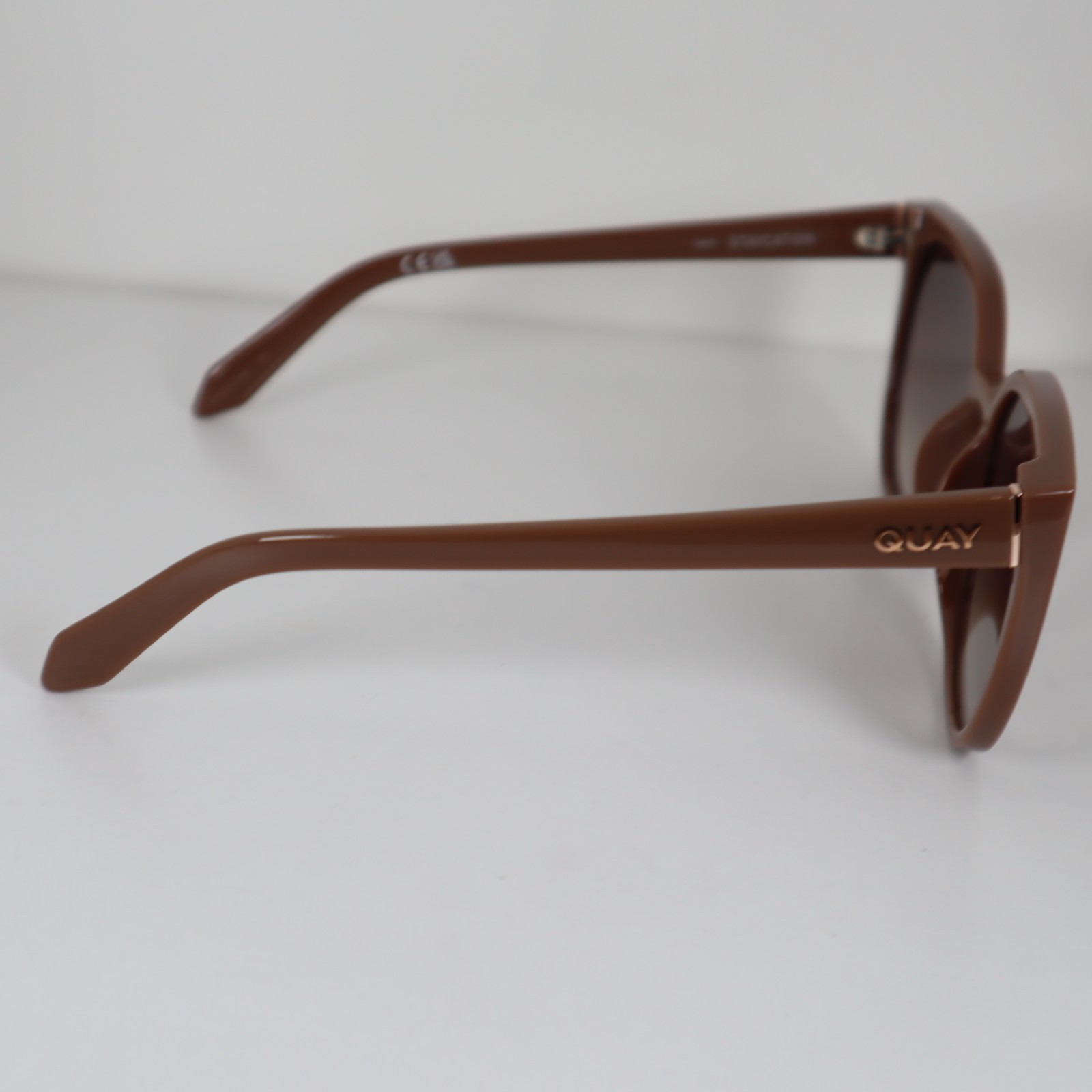 Quay Australia Staycation 73979 Doe Brown Rounded Cat-Eye Sunglasses 57-18-148mm