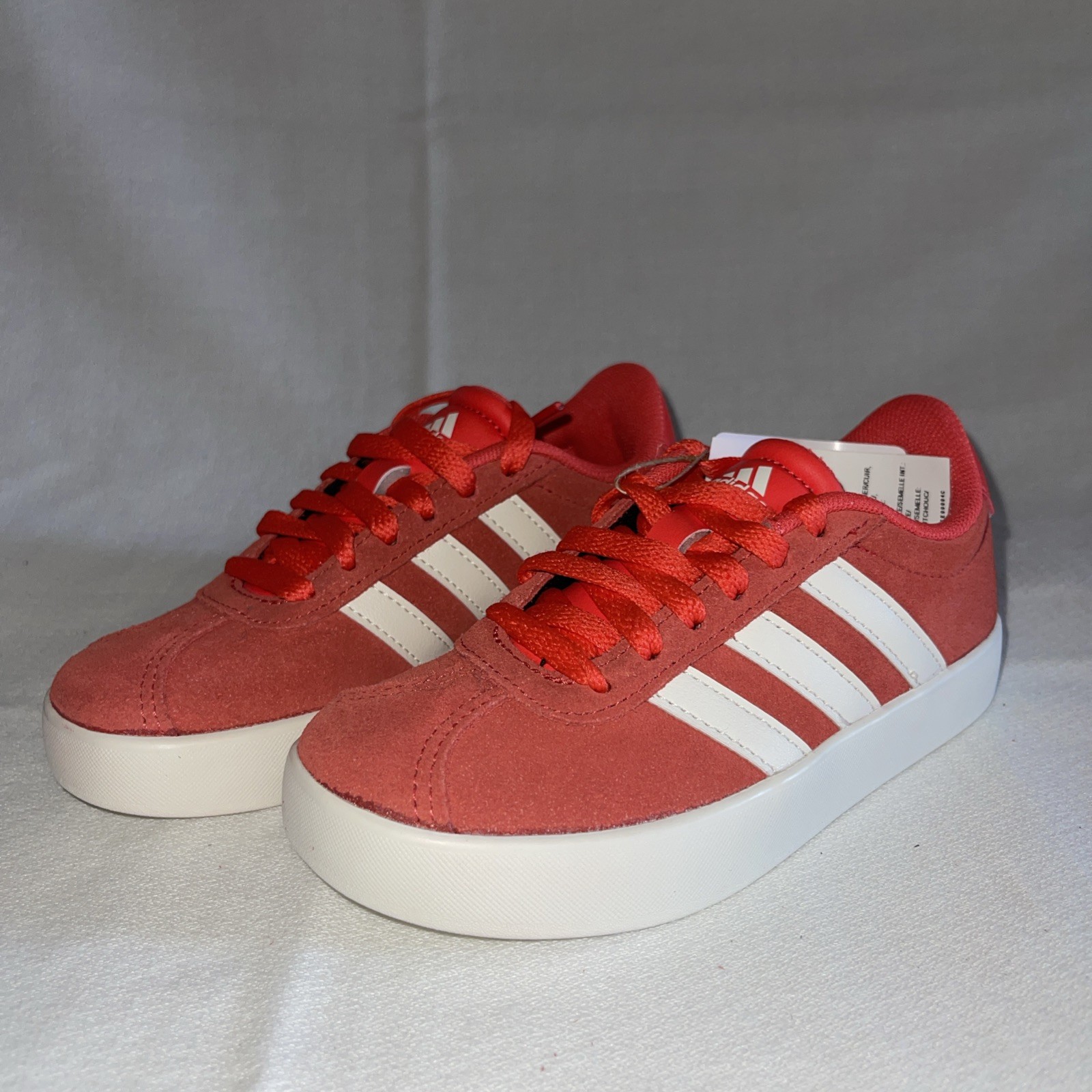 Adidas VL Court 3.0 Kids Shoe JH8724 Size 11.5K Red & White