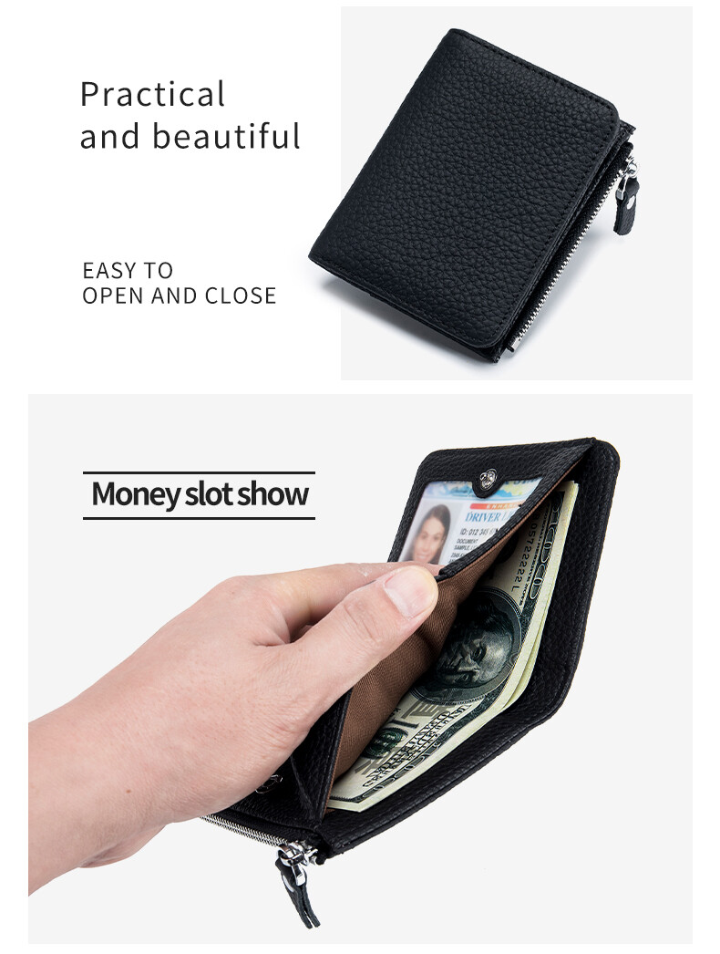 Women Real Leather Wallet RFID Blocking Small Compact Credit Card Holder Purse