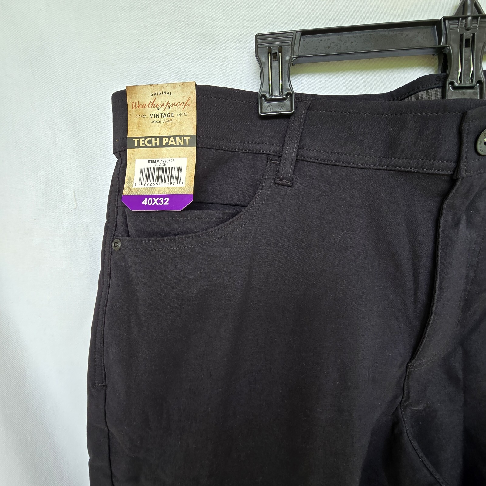 Weatherproof Vintage Men’s 40×32 Tech Pants Black NWT
