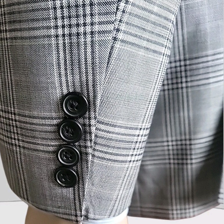 Hickey Freeman Blazer Mens 48 Gray Glen Check Plaid Lightweight Sport Jacket USA