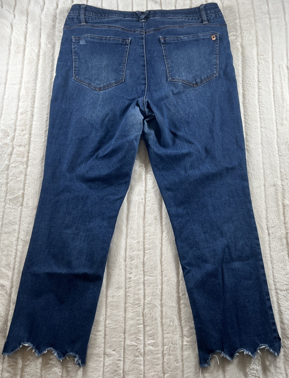 Democracy Jeans Womens 14 Blue Ab Technology Skyrise Wide Leg Crop Utility