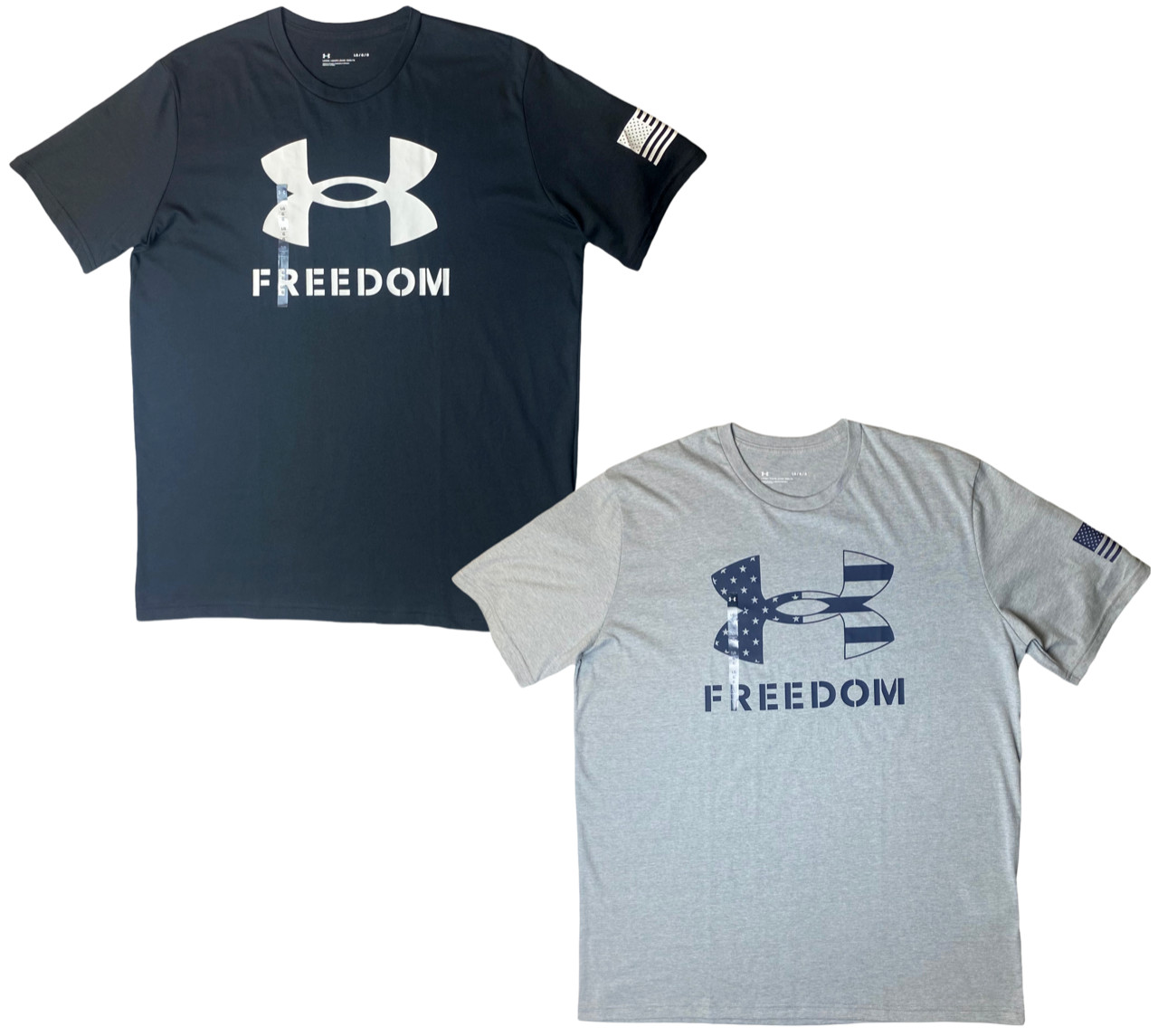 Under Armour Mens Freedom Logo T-Shirt – Black / Grey – Large – [1370811]