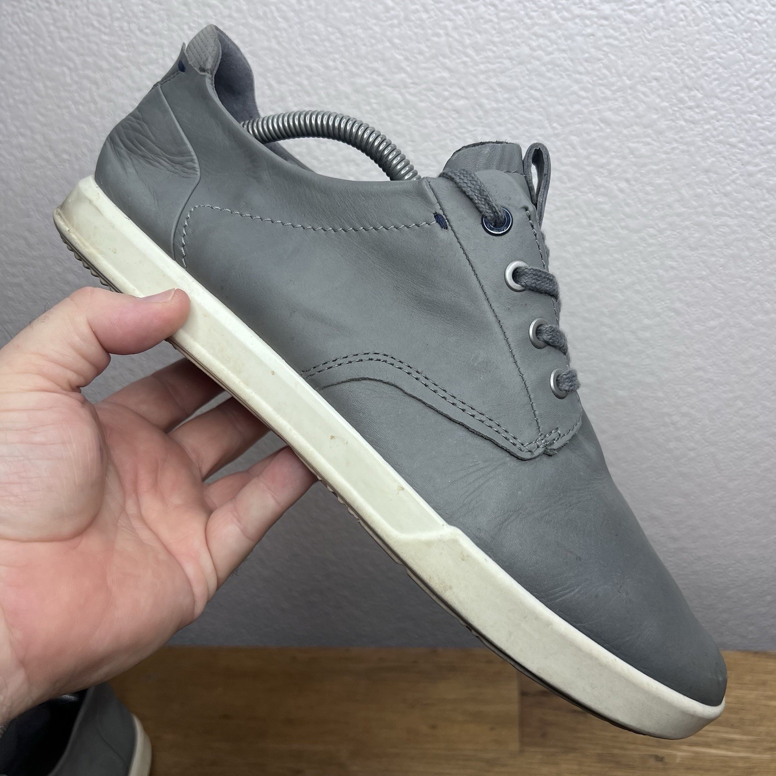Ecco Shoes Mens 9 Collin 2.0 CVO Gray Leather Lace Up Sneakers