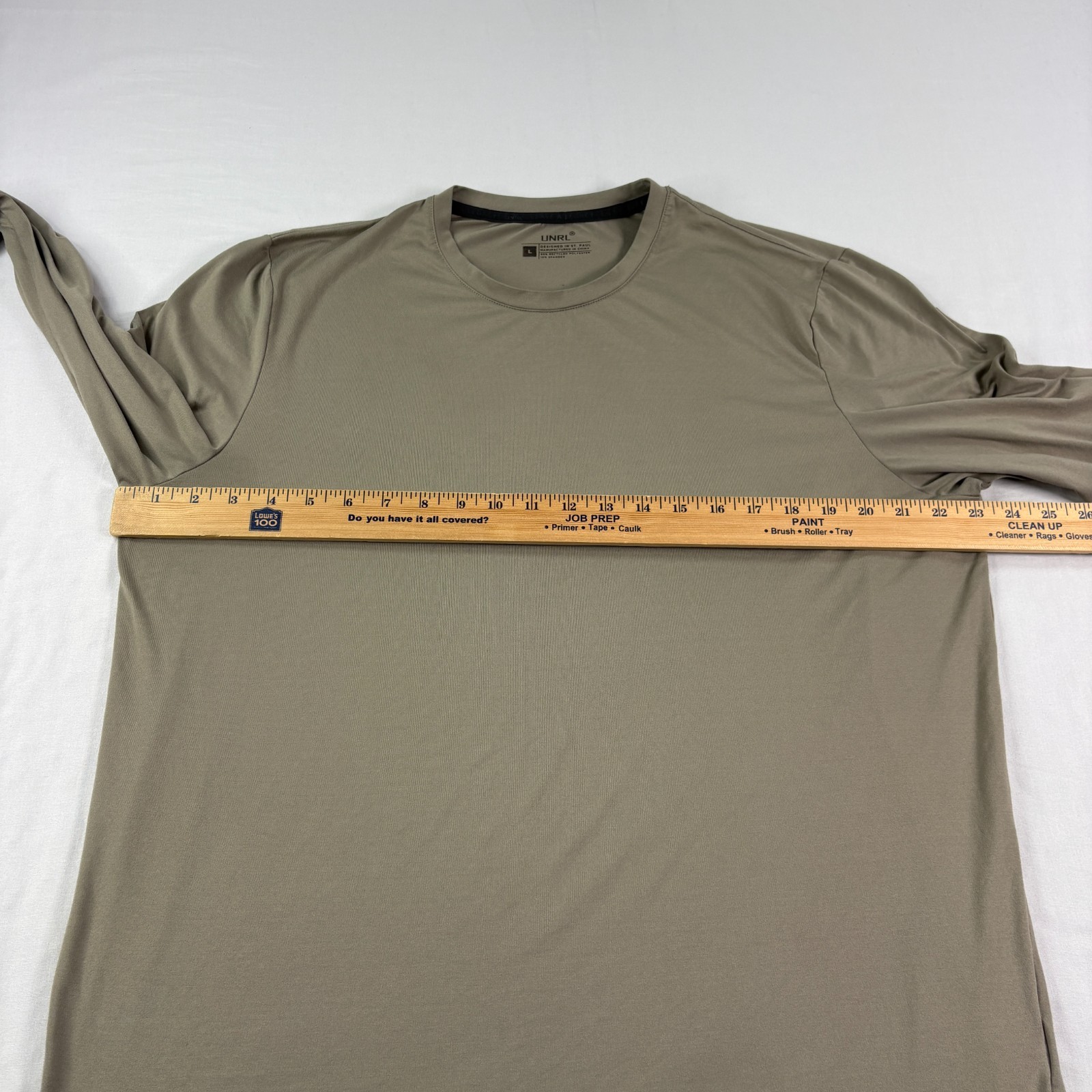 UNRL Golf Shirt Mens Large Brown Long Sleeve Crew Neck Performance Stretch