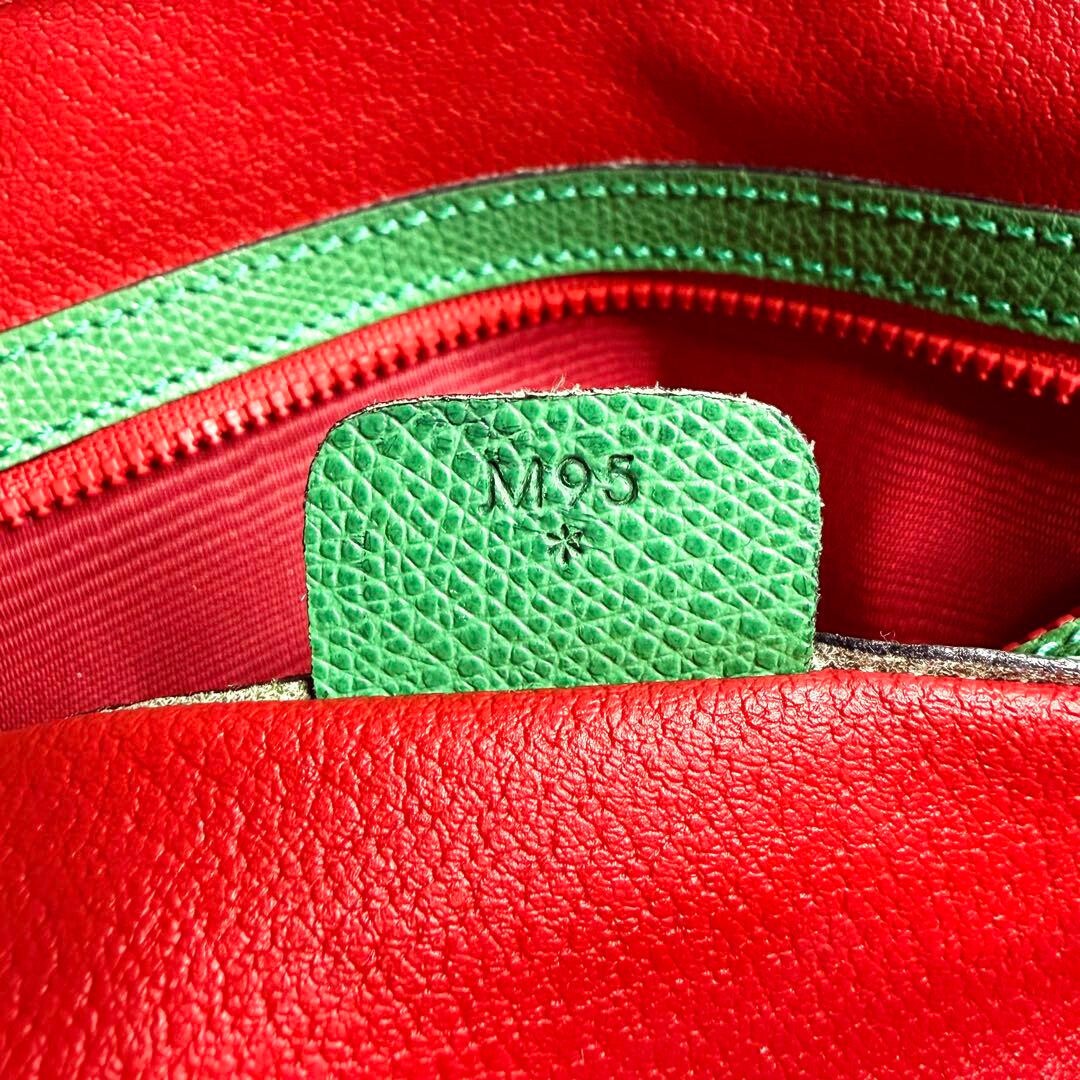 CELINE 2way Handbag Leather Green Vintage Authentic From Japan