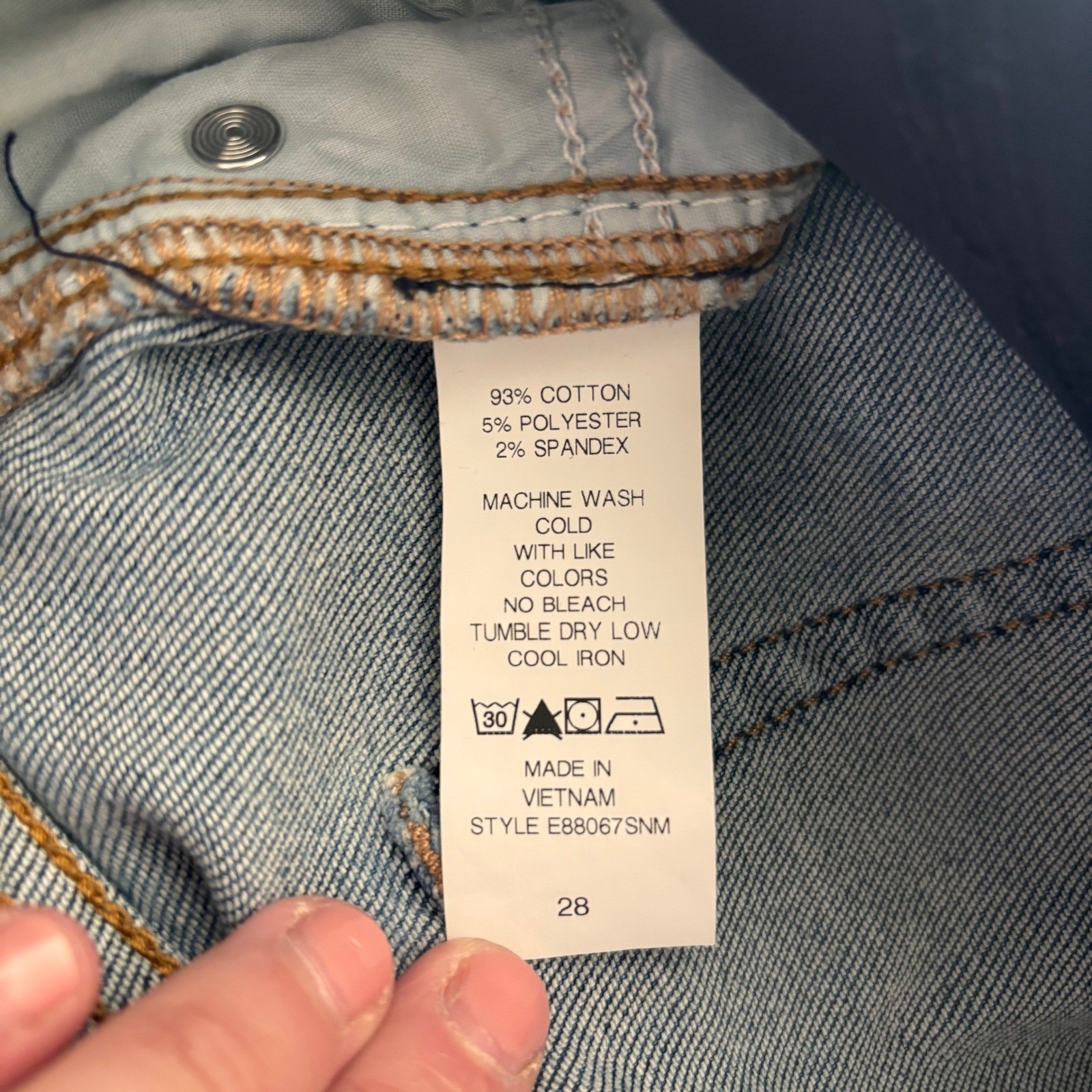 PinkBlush Maternity Distressed Boyfriend Jeans Blue Size 28 Full Belly Band