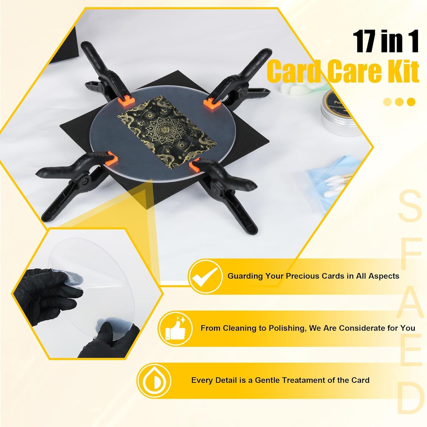 Card Care Clean Kit,17-In-1 Card Cleaning and Polishing Restoration Kit, Trading