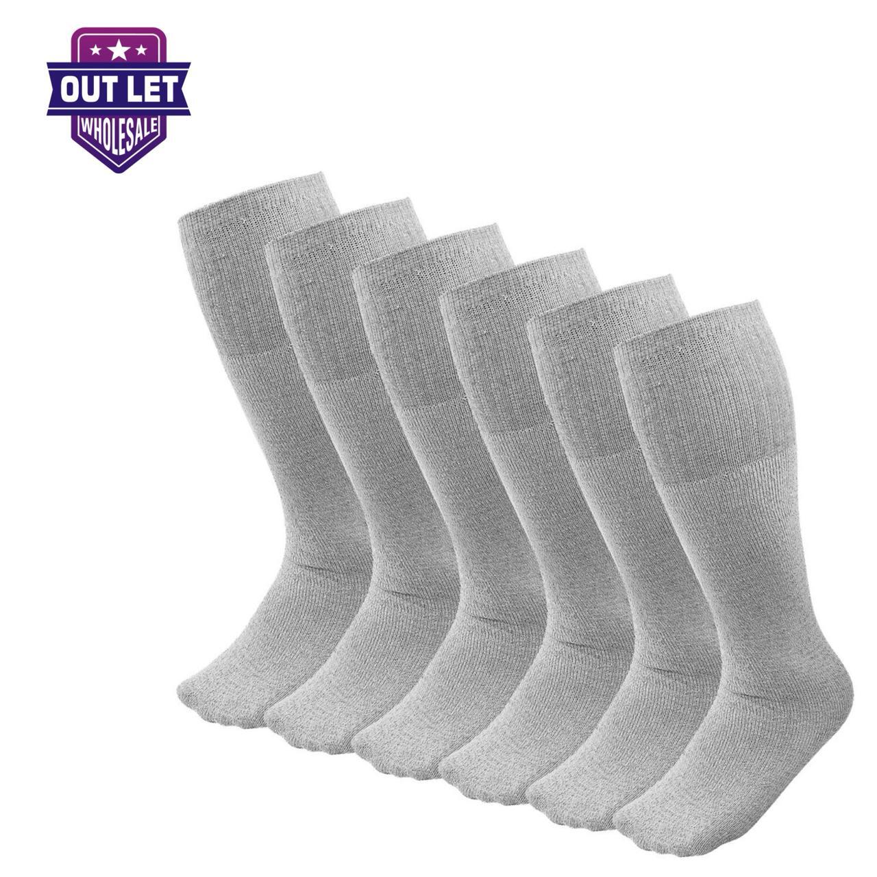 6-12 Pairs Men’s Gray Tube socks Over The Calf Sports Cotton Socks Big & Tall