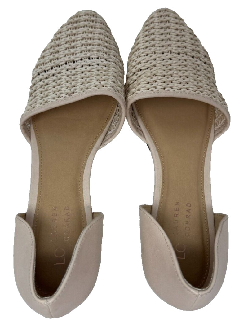 LC Lauren Conrad Women’s Calcite Slip On Woven Flats Natural Size:10 73D