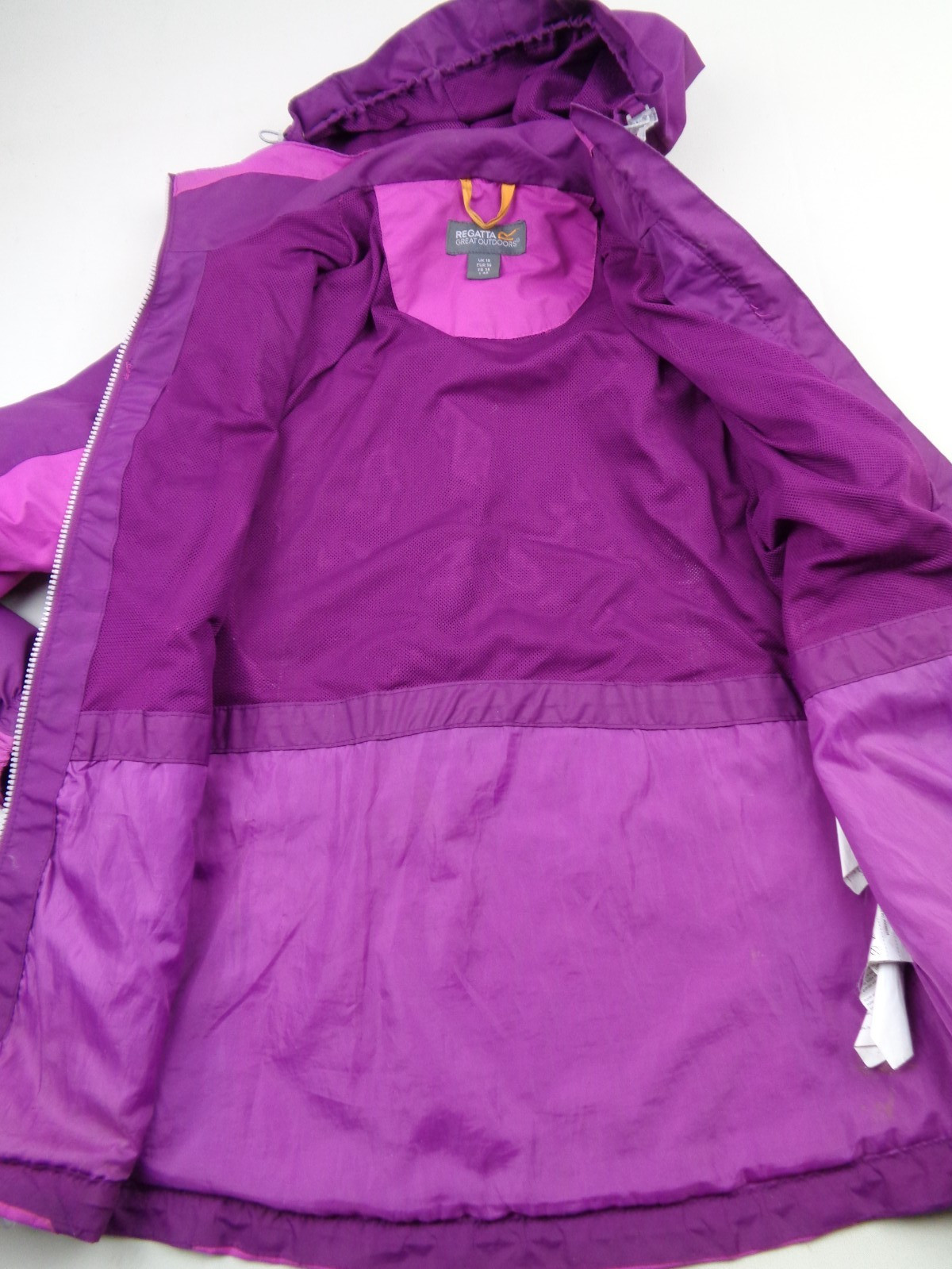Regatta Waterproof Jacket Womens UK 10 Purple Lightweight Hooded Raincoat