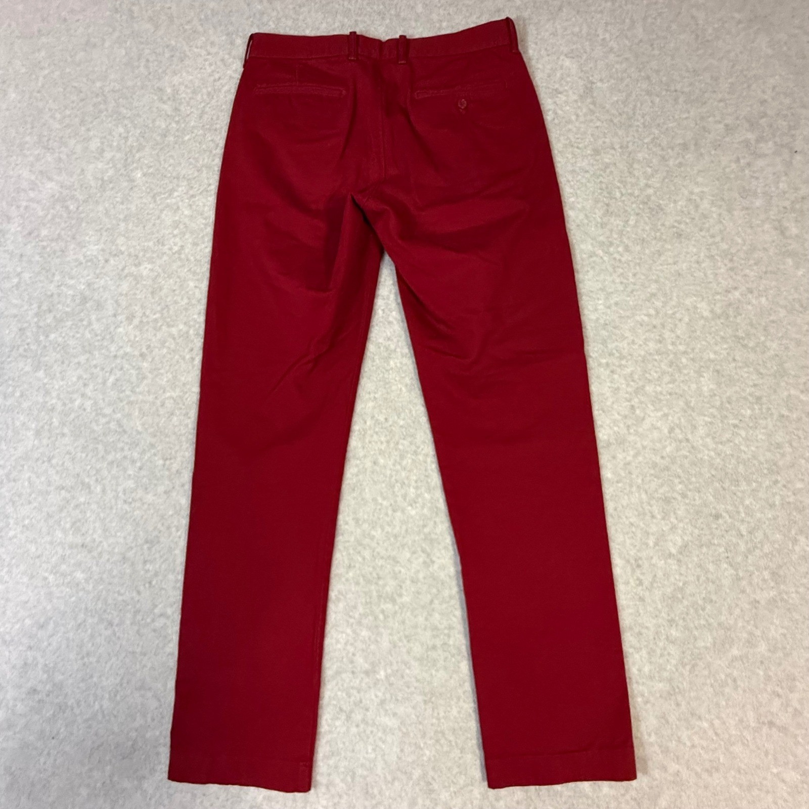 J.Crew The Sutton Mens 32×34 Slim Straight Chino Pants Red Cotton Twill Trousers
