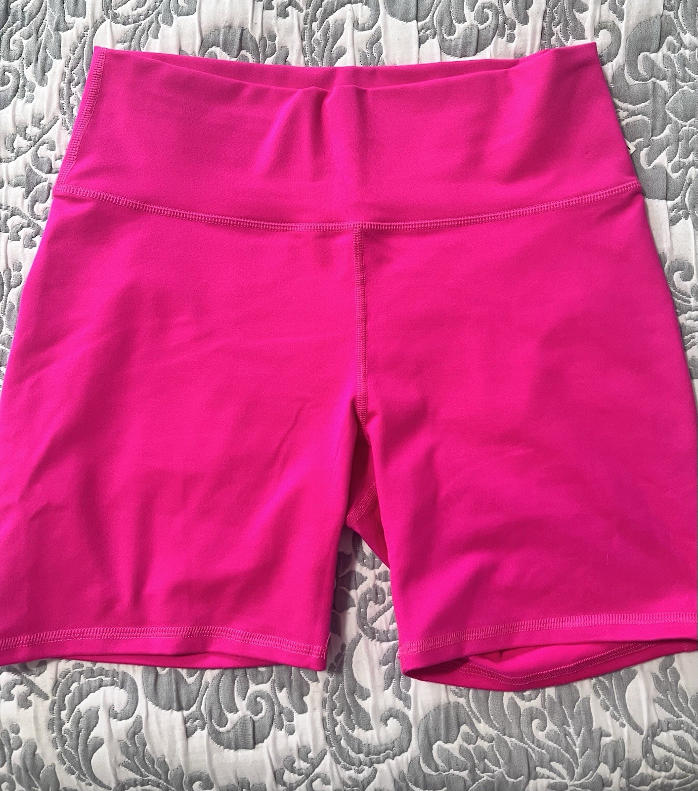 Guru Active Women’s Pink High-Waisted Biker Shorts w/ Pocket Elastic Stretch