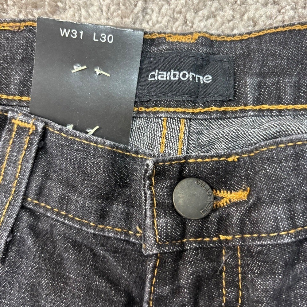 Claiborne Mens Straight Leg Jeans 31×30 Dark Wash Denim NWT