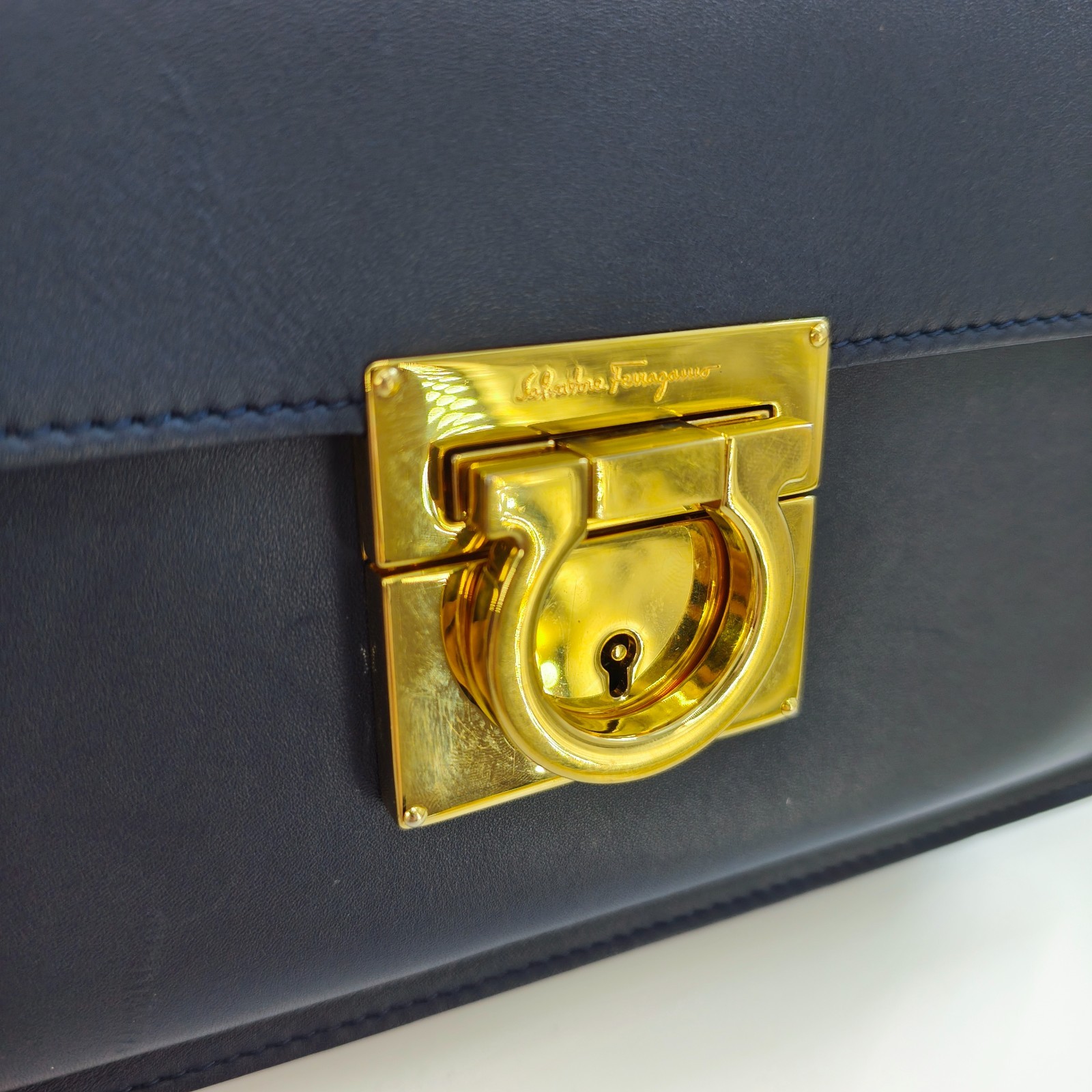 Smooth Calfskin Aileen Gancio Lock Crossbody Black J0070 NO2