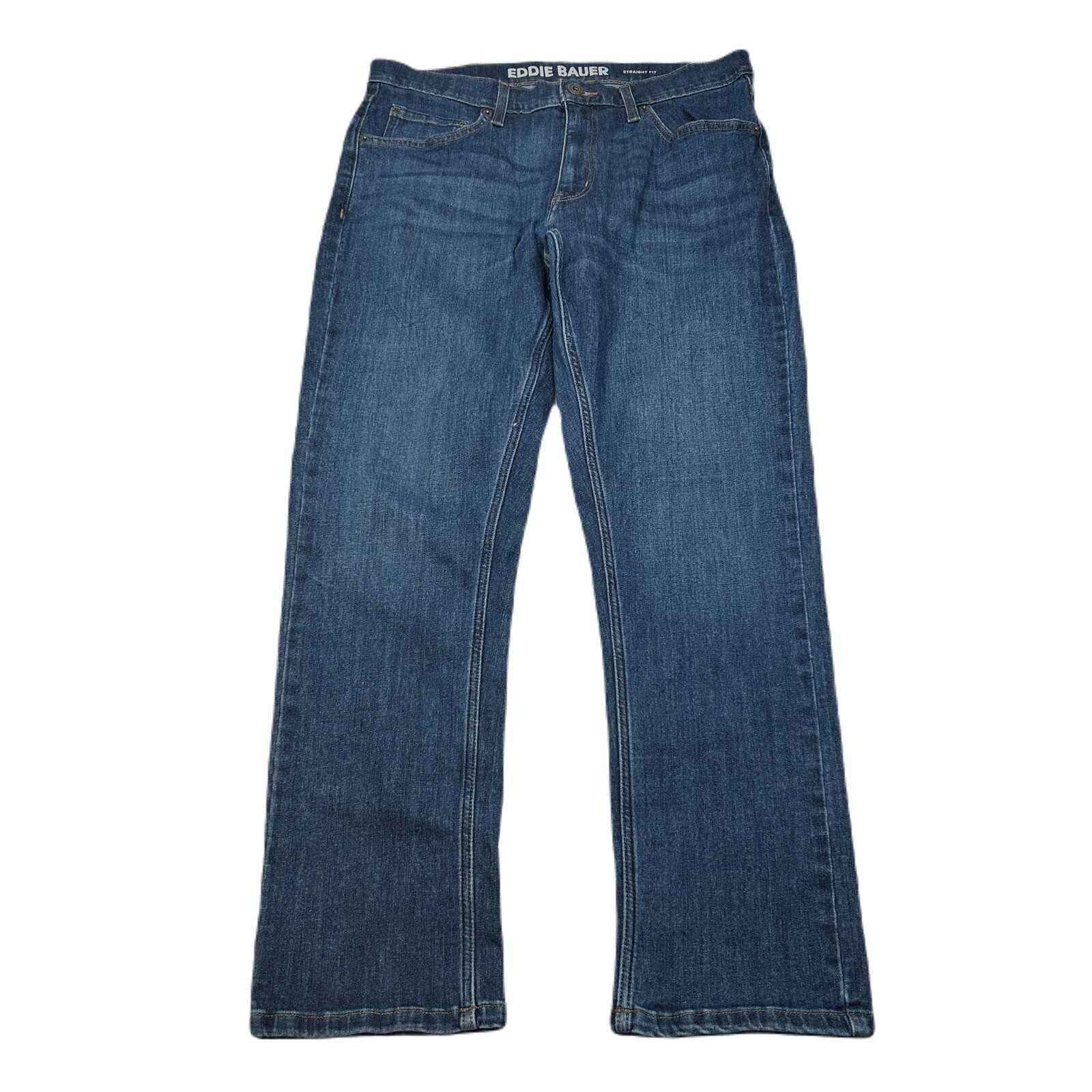 Eddie Bauer Denim Jeans Mens 30×29 (Tag 32×29) Blue Dark Wash Straight Fit