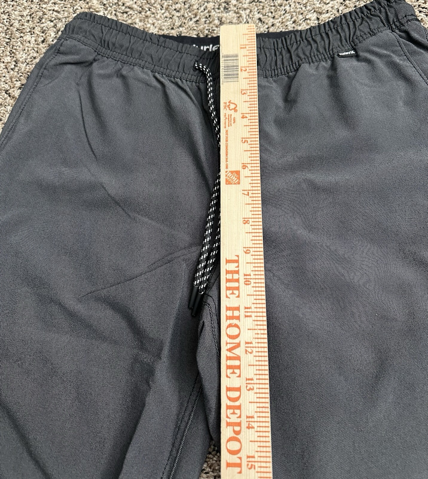 Hurley Men’s Pacer Stretch Twill Elastic Cuffs Jogger Charcoal Gray R1028