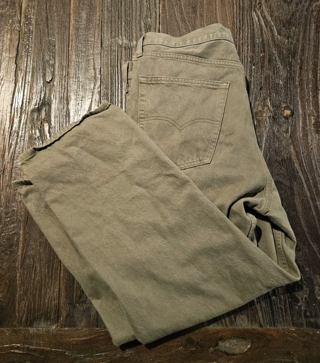 Vtg Levi’s SilverTab Jeans Men 36×30 Green Loose Relaxed Fit Straight Denim