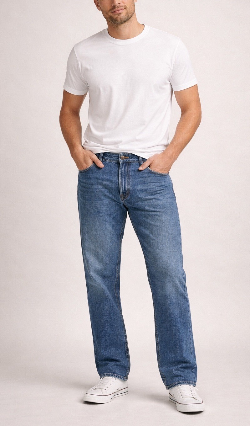 Levis 505 Regular Fit Jeans Mens 36×30 Light Wash Straight Leg Blue Denim