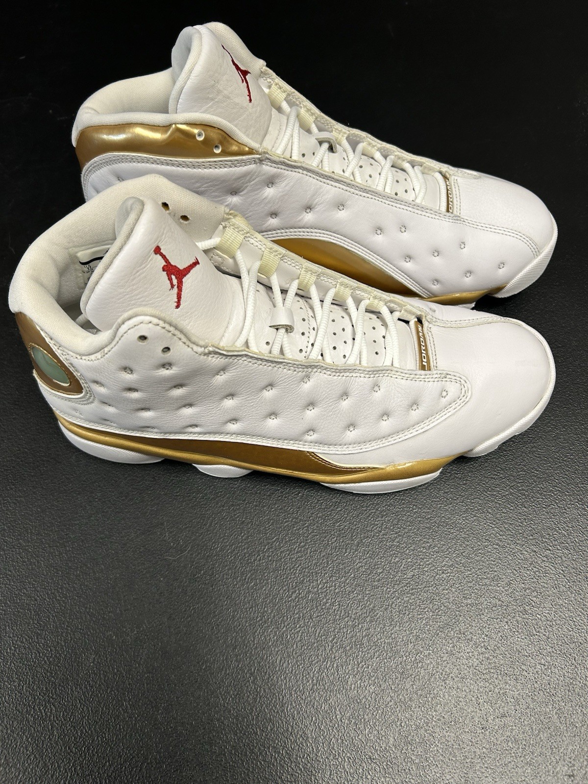 Jordan Air Jordan Retro 13 Men’s Mid Top Lace-Up Leather Sneakers White/Gold