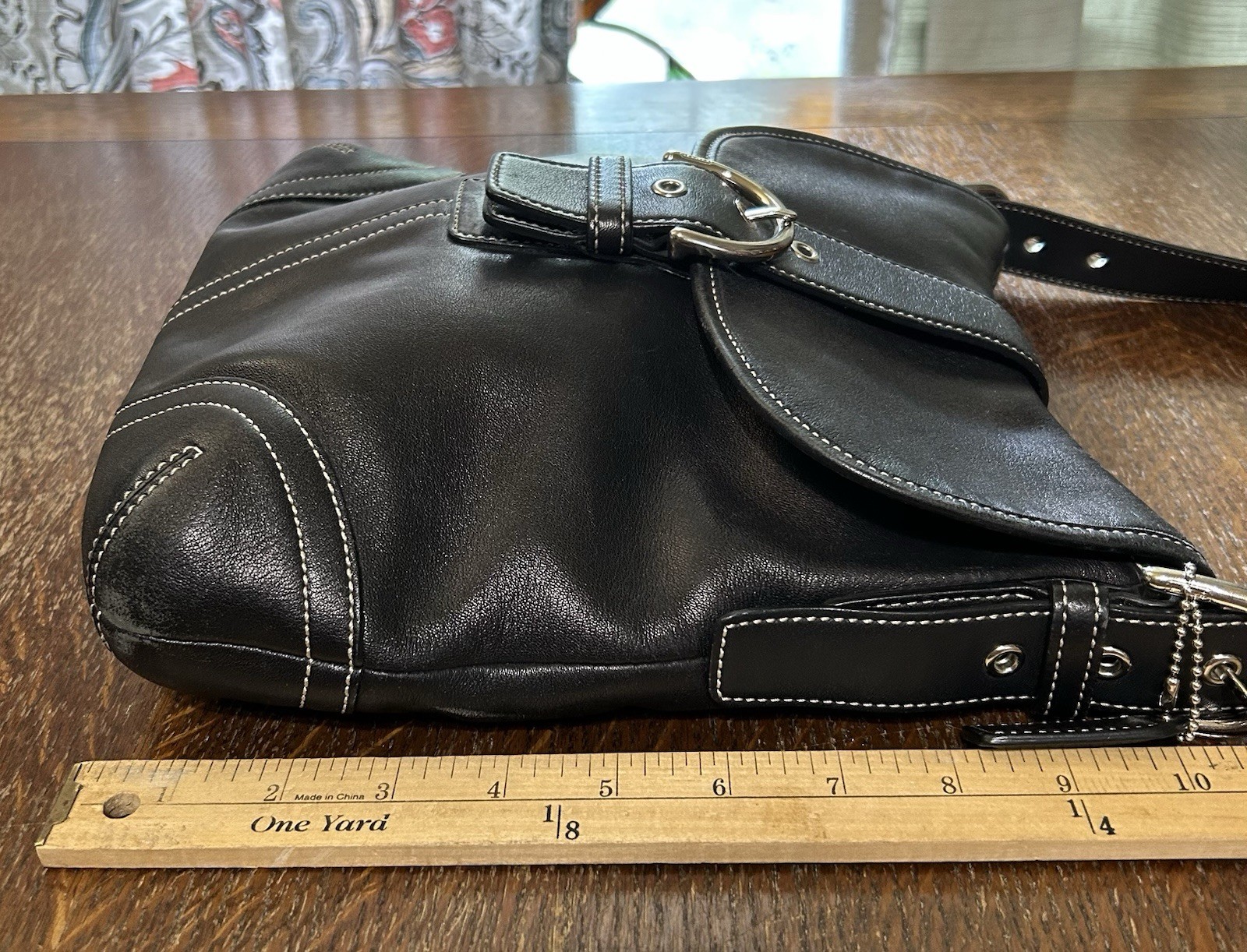 Coach #9480 Black Leather SoHo Shoulder Cross Body Bag, hang tag