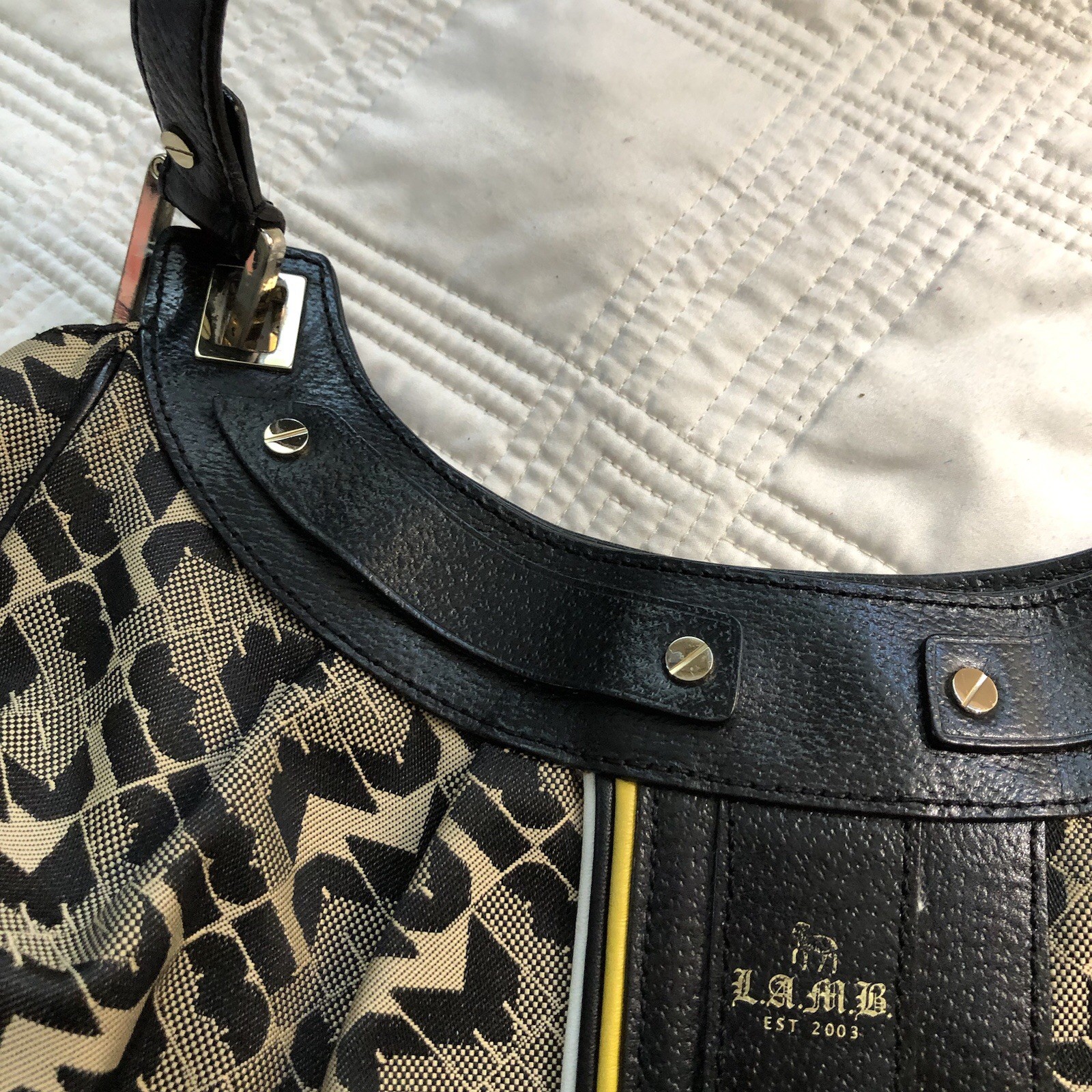 l.a.m.b. Handbag Brown And Black Pattern