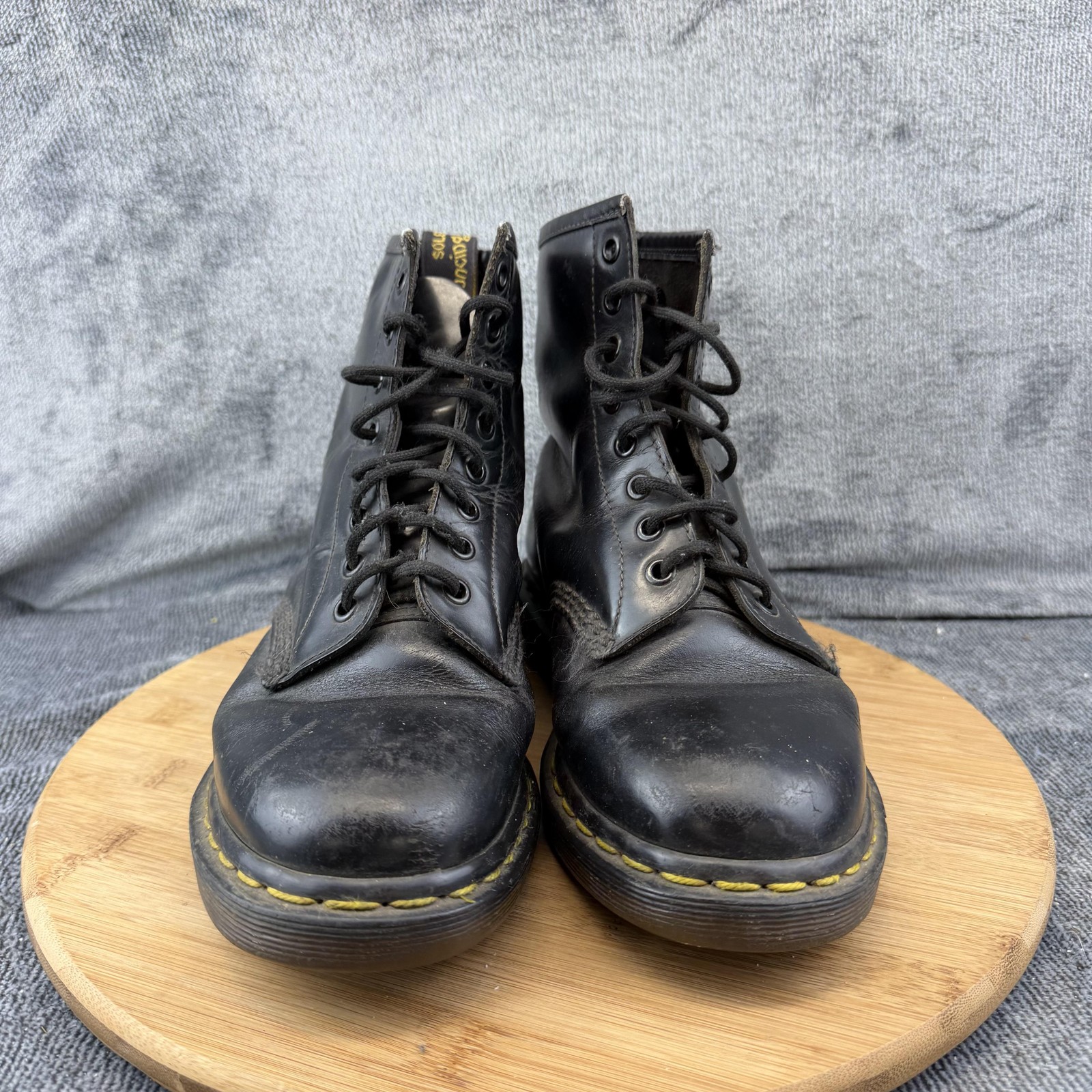 Dr. Martens 1460 Boots Mens Size 6 Black Leather Combat Lace Up Made In England