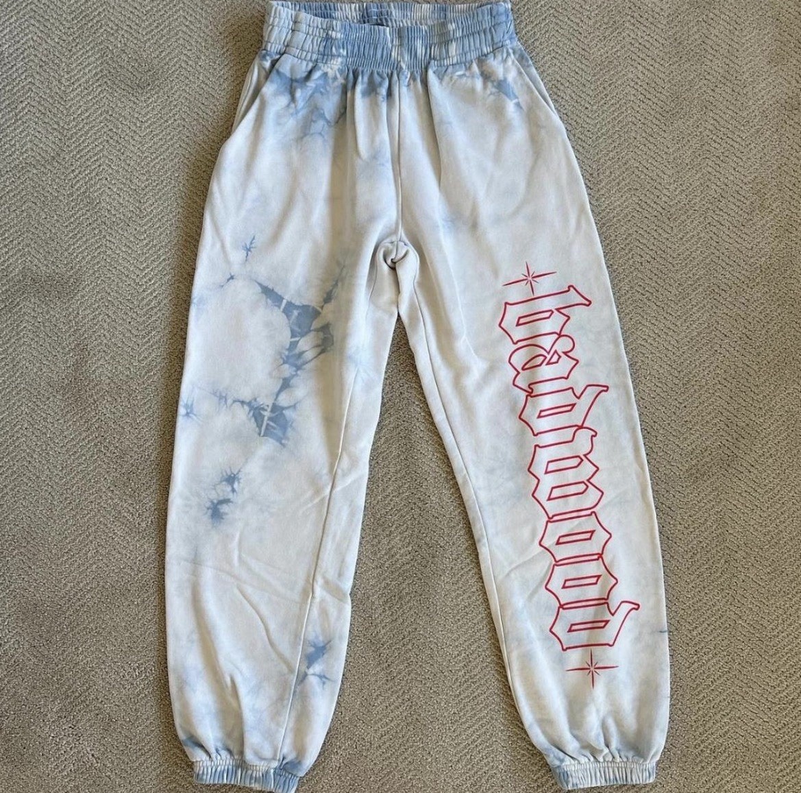 Limited Edition Badwood Women’s Tie-Dye Jogger Pants Blue/White S