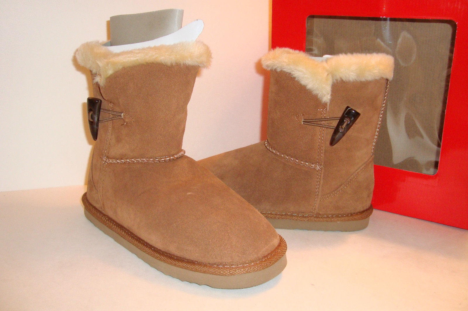 Style & Co Womens NWB Tinytan Chestnut Ankle Brown Leather Boots Shoes 7 M NEW