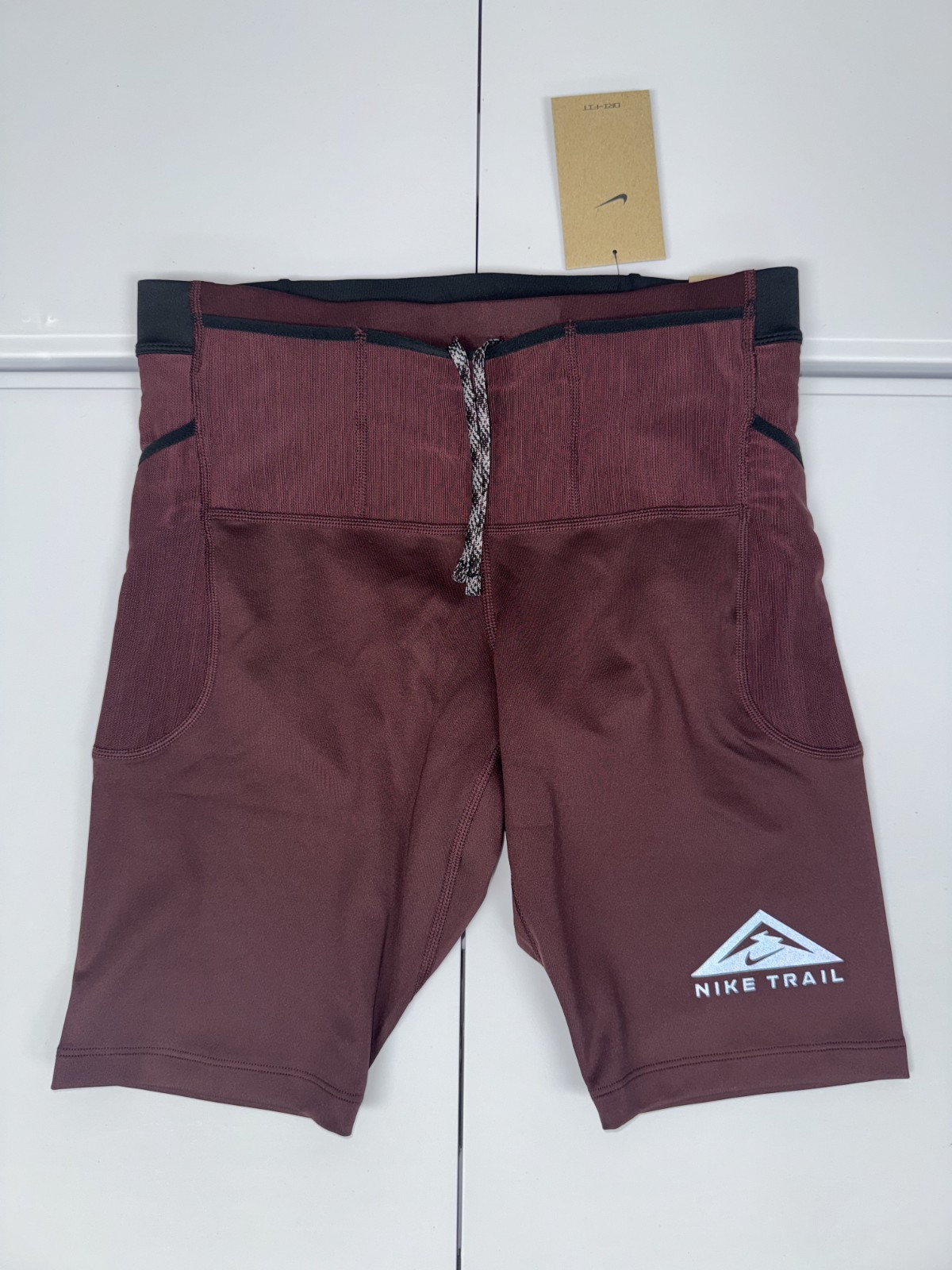 $90 Nike Men’s Small Trail Lava Loops 1/2 Running Tights Burgundy DV9307-652