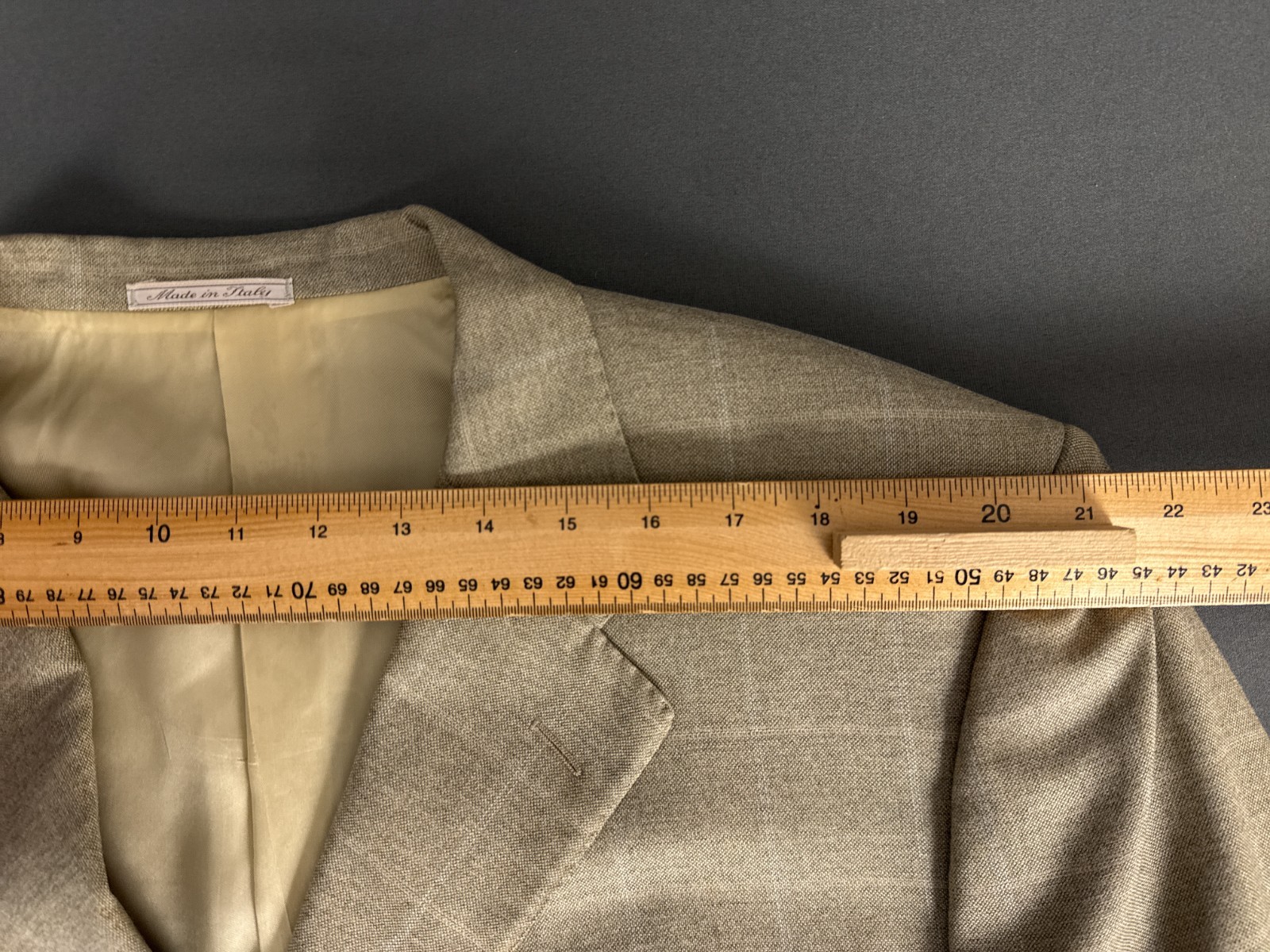 Corneliani Linea Sartoria Blazer EU58R UK48R Super 140s Beige Check Wool Jacket