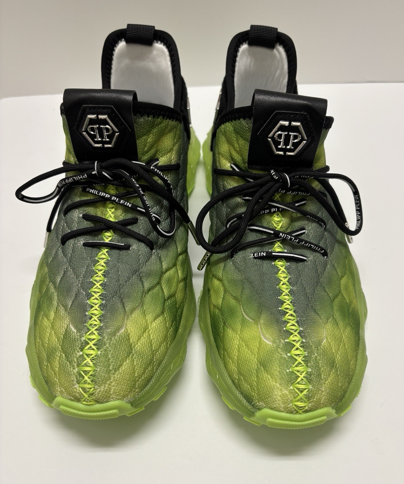 Philipp Plein Runner Hyper Shock Sneakers US 8 EU 41 Green Black New w/ Box