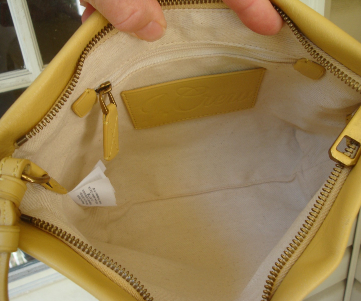 J CREW Yellow Soft Leather Oslo Crossbody Handbag Hobo Shoulderbag Lightweight