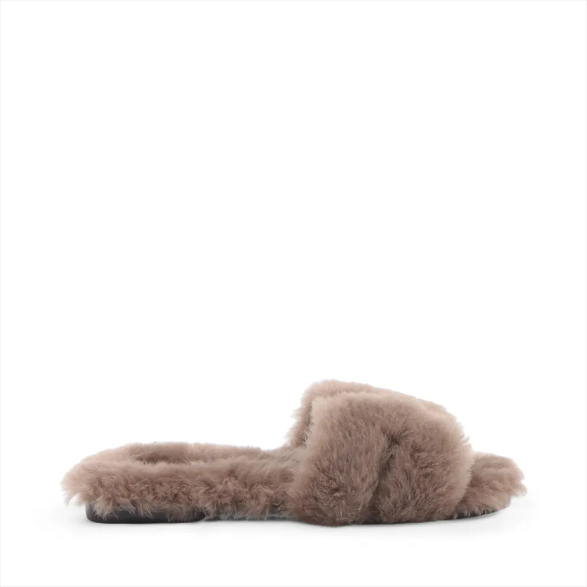 Hermès Oran Fur × Leather Sandals 38 Ladies’ Greige 231288Z Sheepskin Box There
