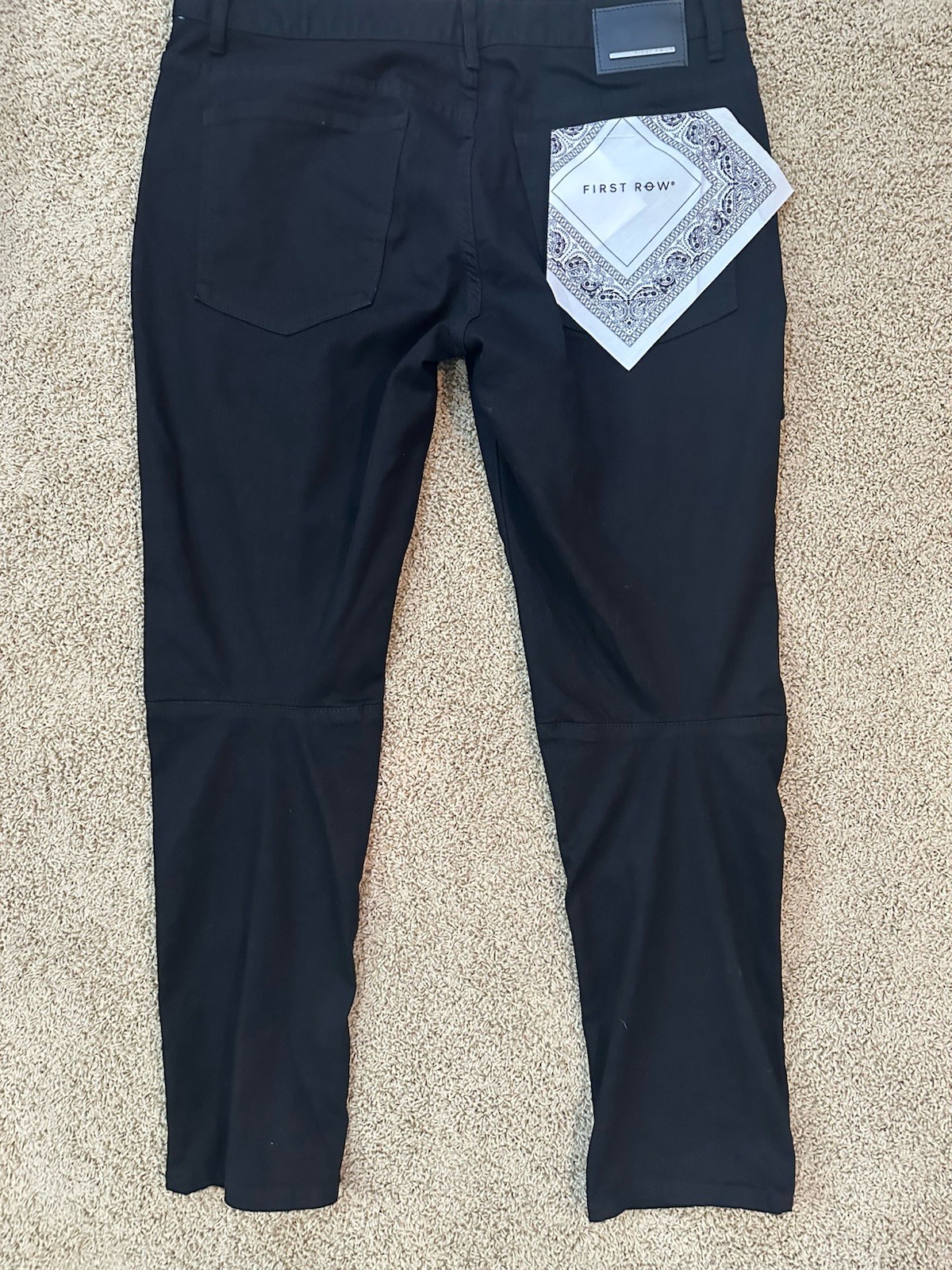 First Row Mens Black Denim Jeans With Patches And Embroidery 38×32 New With Tags