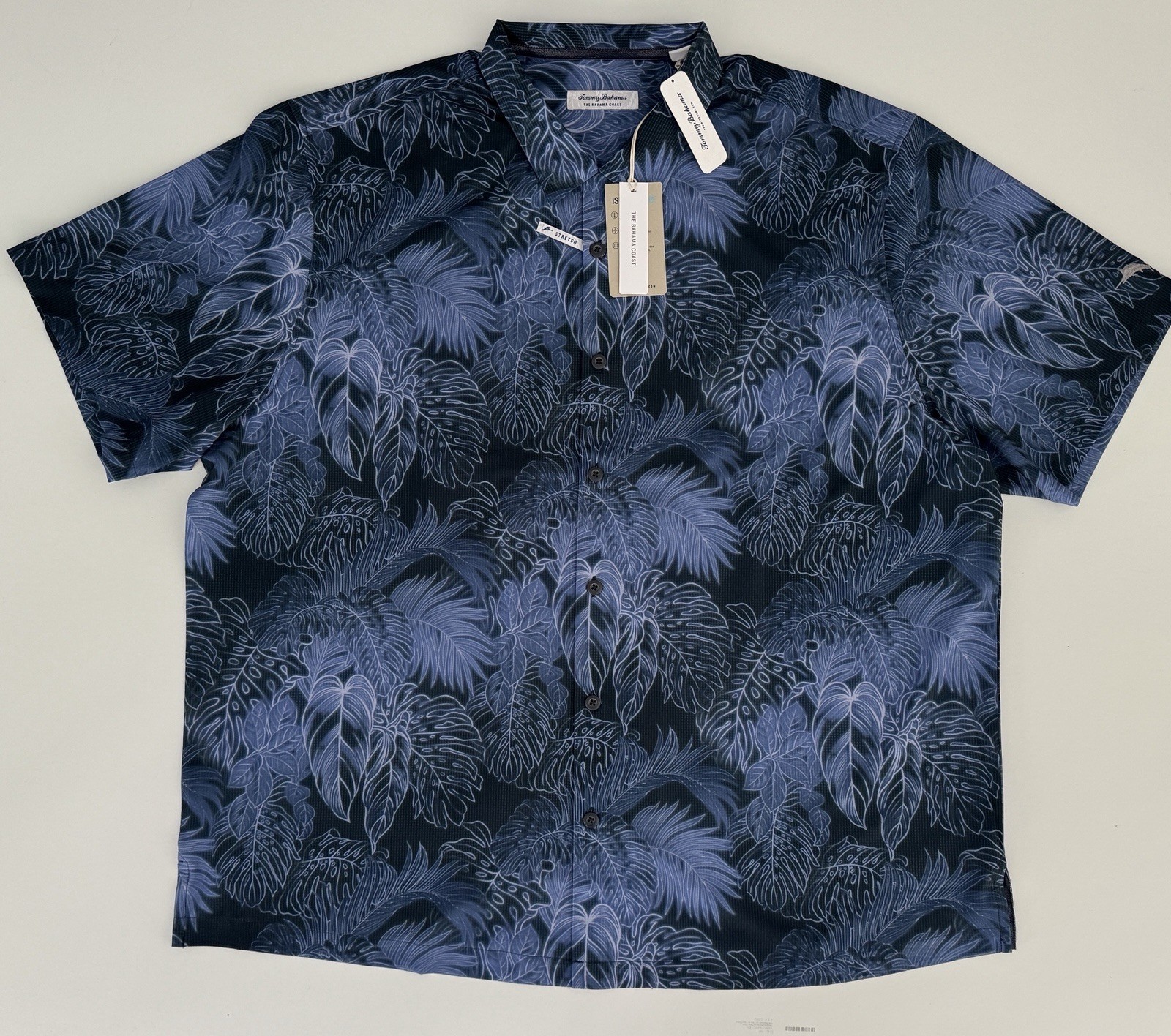 NWT Tommy Bahama Men Big Island Zone 2XLB 3XLB 4XLB 5XLB Navy Palm Stretch F5