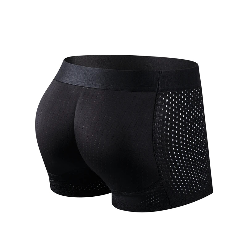 Men Trunks Built-in Fake Butt Hip Lifter Enhancer Shorts Boxer Briefs Underwear