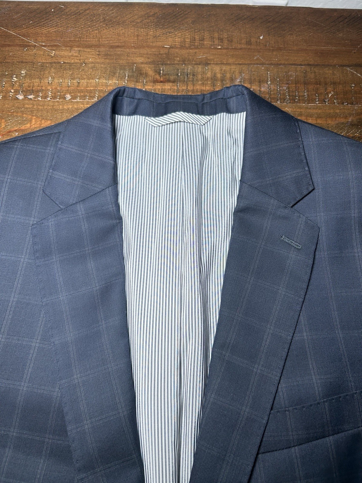 todd snyder Navy Mayfair Fit Blazer Suit Jacket 44R windowpane plaid wool Union