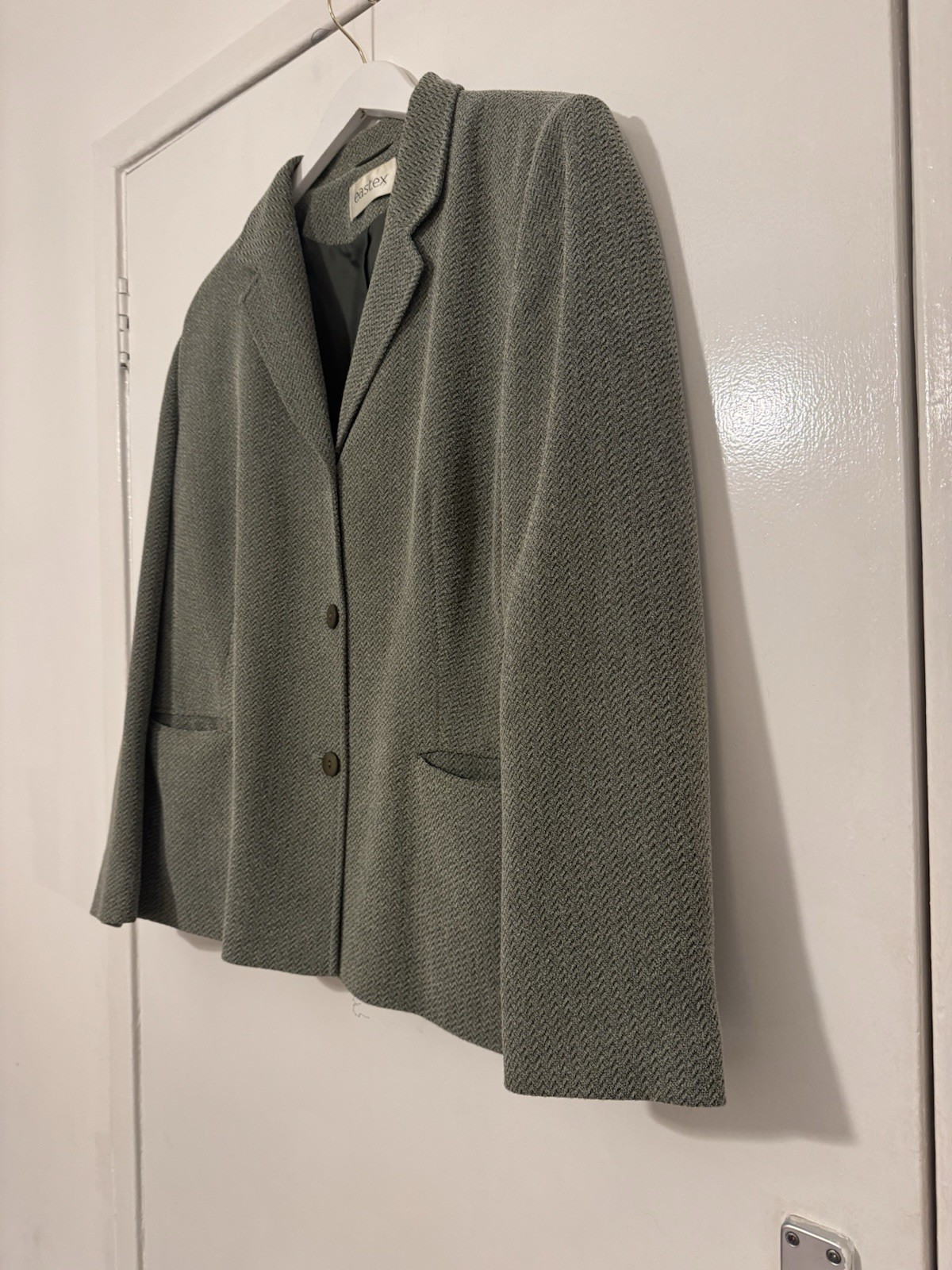 Eastex Vintage Grey Herringbone Wool Blend Blazer – Site 20 – New Without Tags