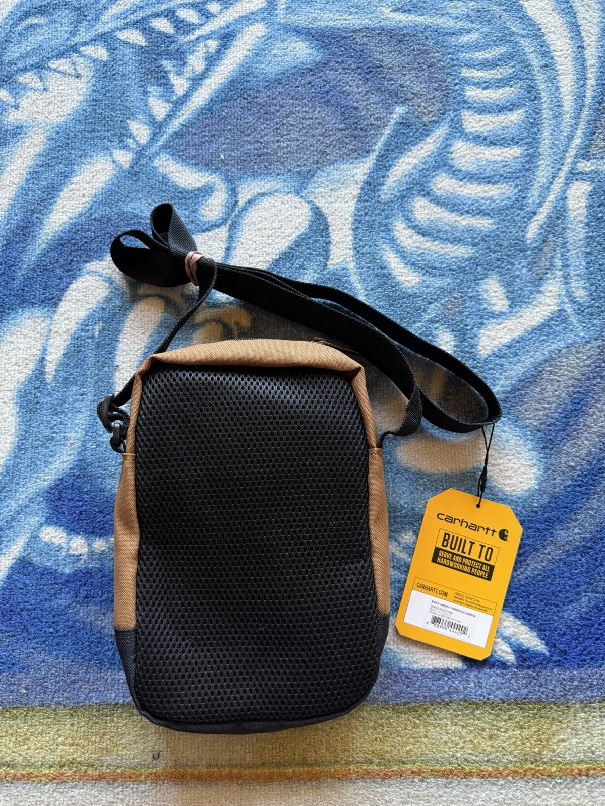 NWT Carhartt Men’s Sling Bag Sling Crossbody Backpack Side Bag Brown Tan Zipper