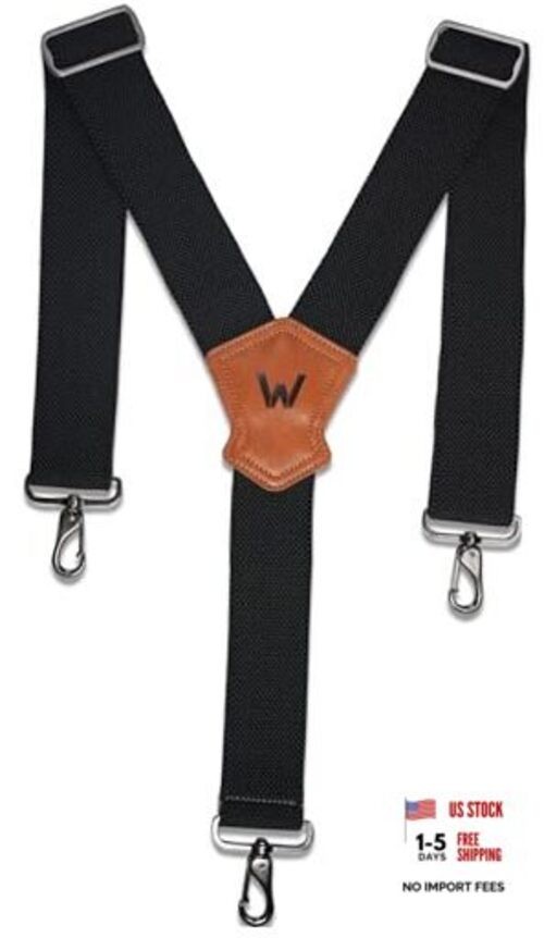 Y-Back Elastic Suspenders, Heavy-Duty Mens Suspenders For Jeans, 2″-Wide Work