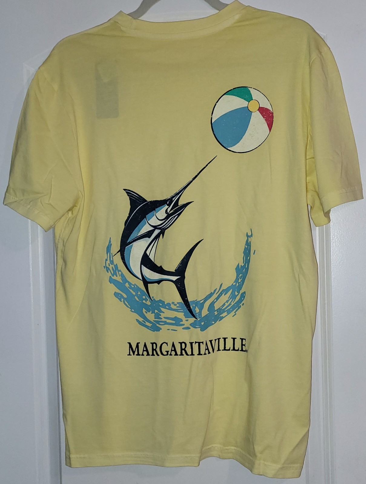Margaritaville Lemon Meringue Mens Tropical Marlin Swordfish T Shirt Size M NWT