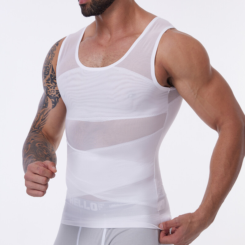Men Slimming Body Shaper Tank Top Abdomen Gynomastica Compression Vest Gym Shirt