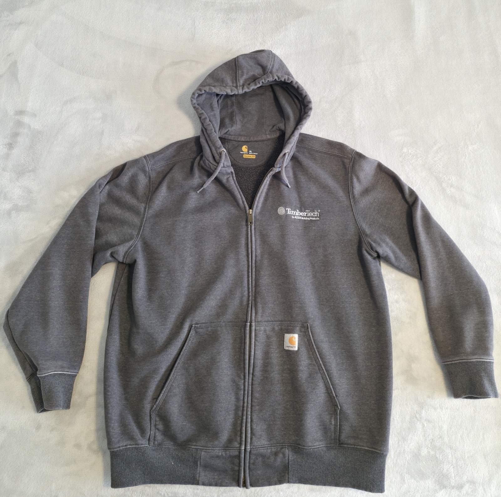 🔥 Carhartt Rain Defender Mens XL Gray Full Zip Hoodie Sweatshirt Original Fit