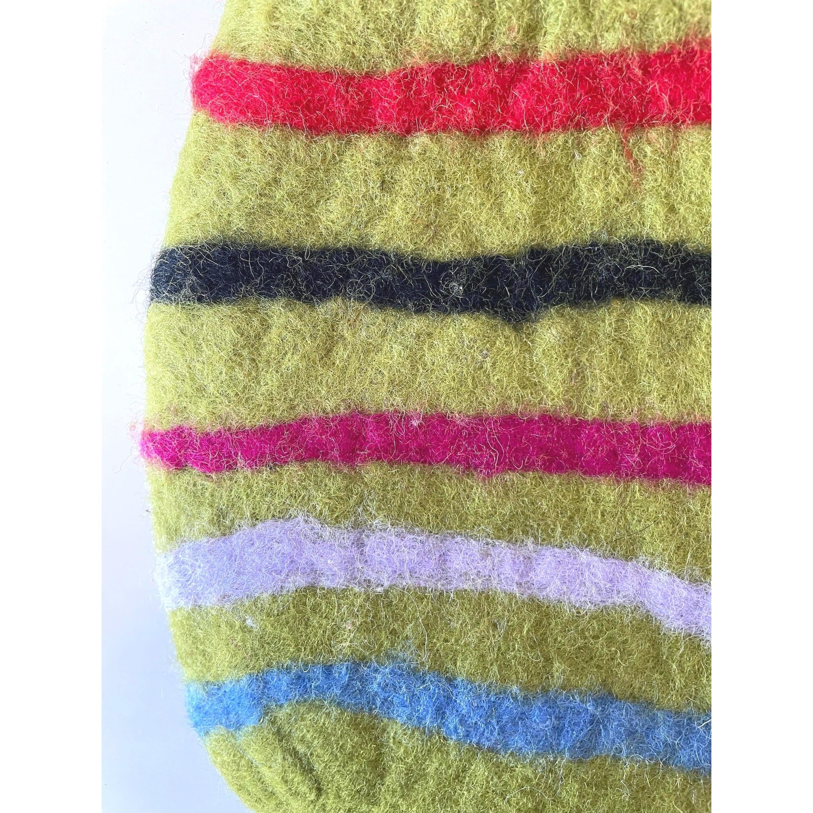 Rising Tide Wool Felted Bag Handmade Nepal Purse with Colorful Beaded Handle