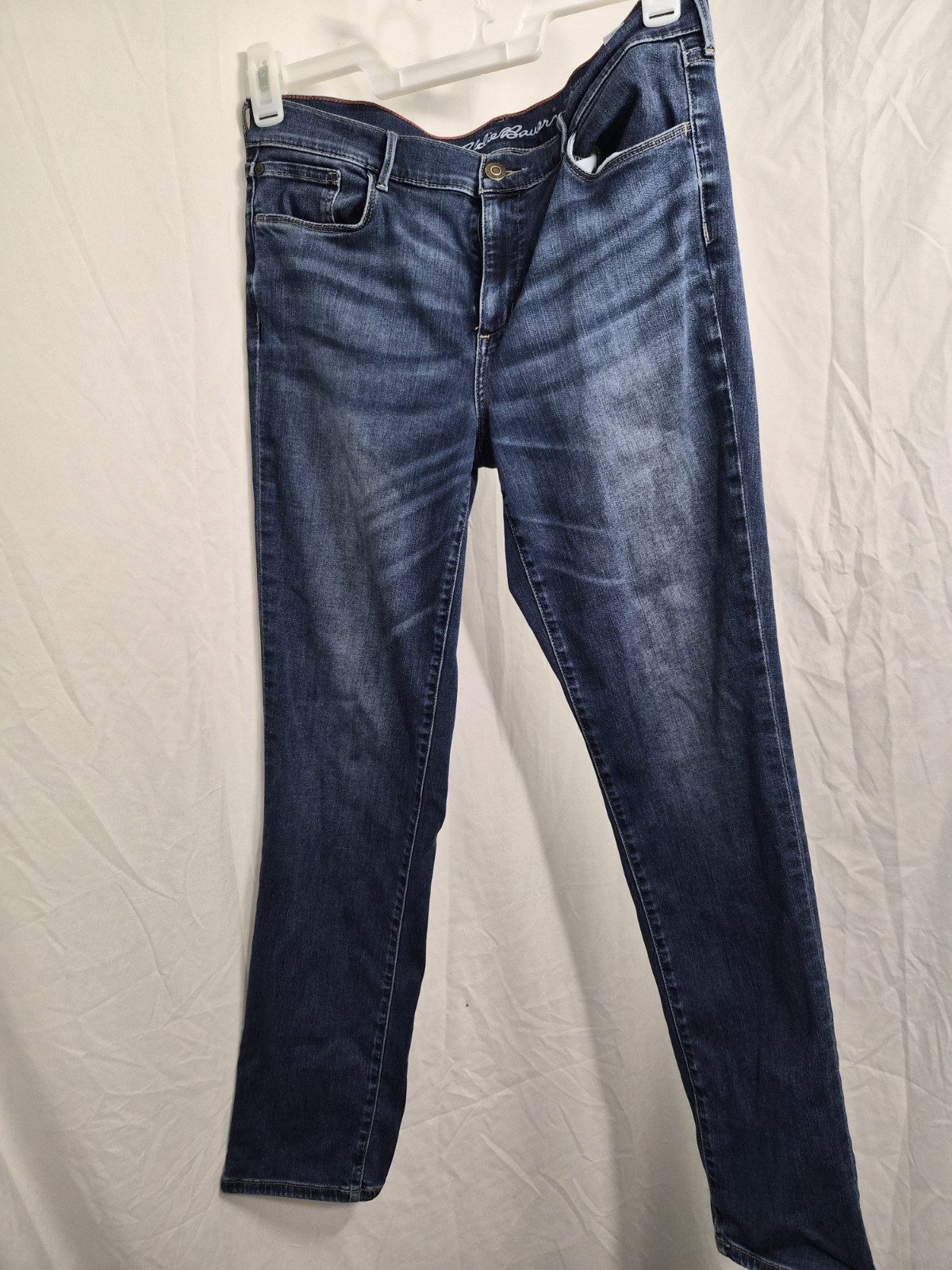 Eddie Bauer Slightly Curvy Slim Straight Jeans Womens Size 12 Medium Wash