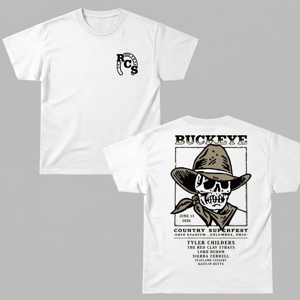 Buckeye Country Superfest 2026 Columbus Ohio Skeleton Cowboy T-Shirt CB0523